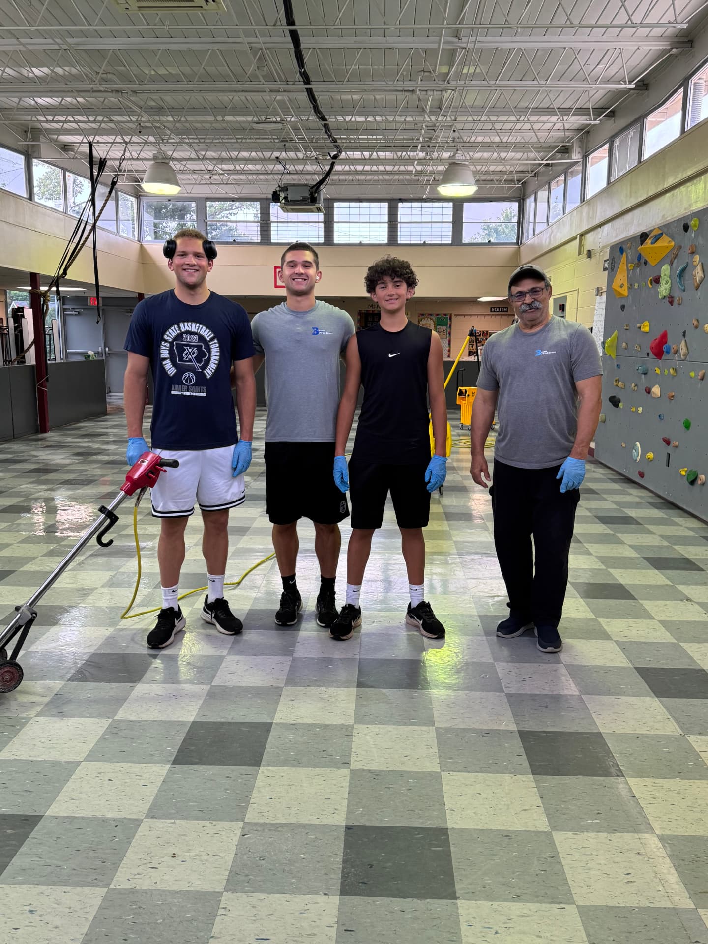 Bean ProClean team on a freshly cleaned activity room floor